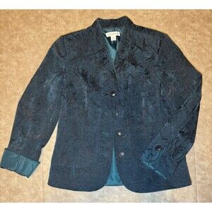 Coldwater Creek Women’s Teal Jacket/blazer Size SMALL 6/8 Velvet
